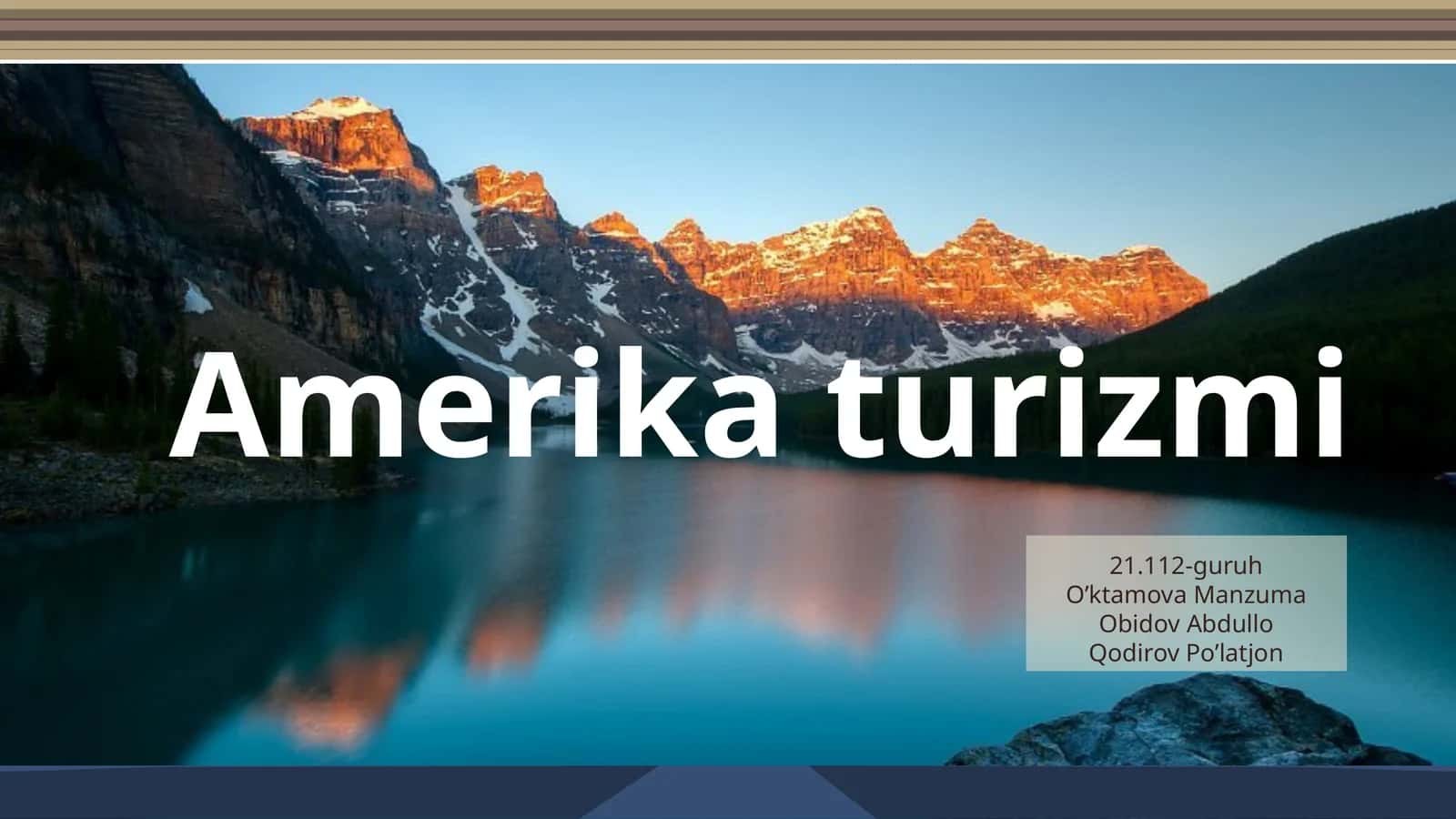 Amerika turizmi 1