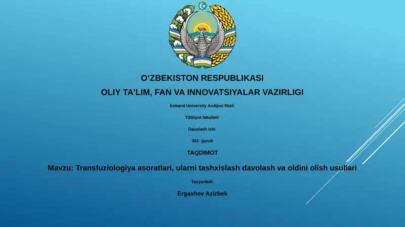 Transfuziologiya asoratlari 1