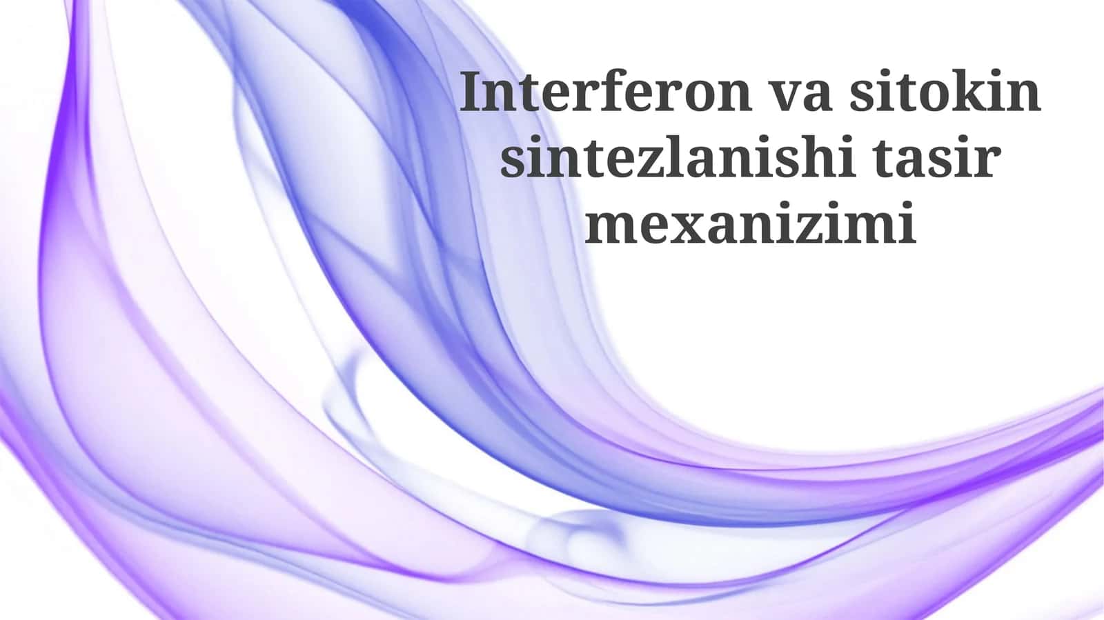 Interferon va sitokinlarning o'zaro ta'siri 1