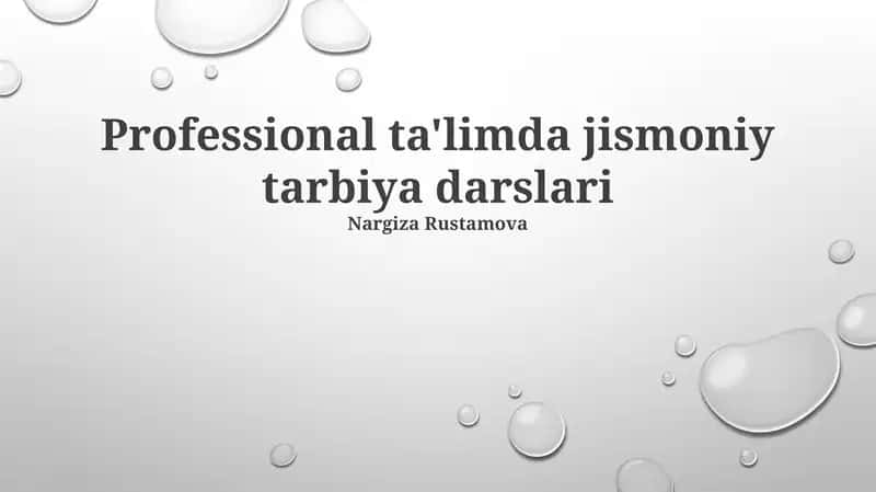 Professional ta'limda jismoniy tarbiya darslari 1