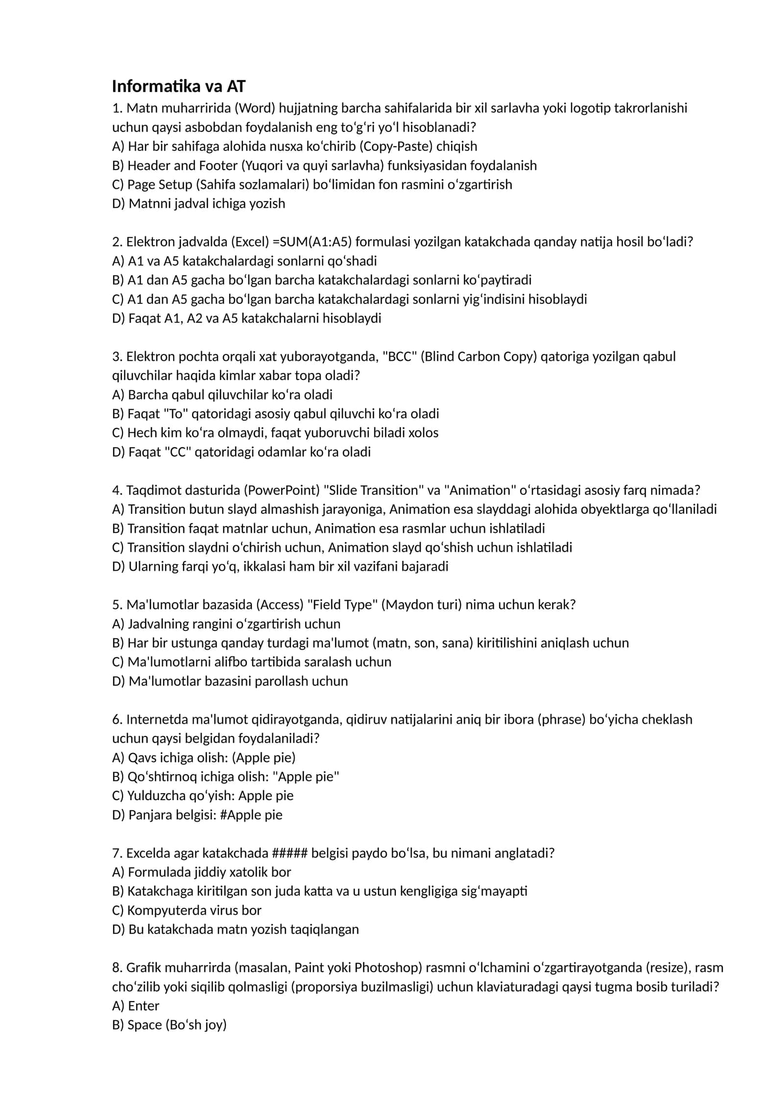 Informatika va AT 1