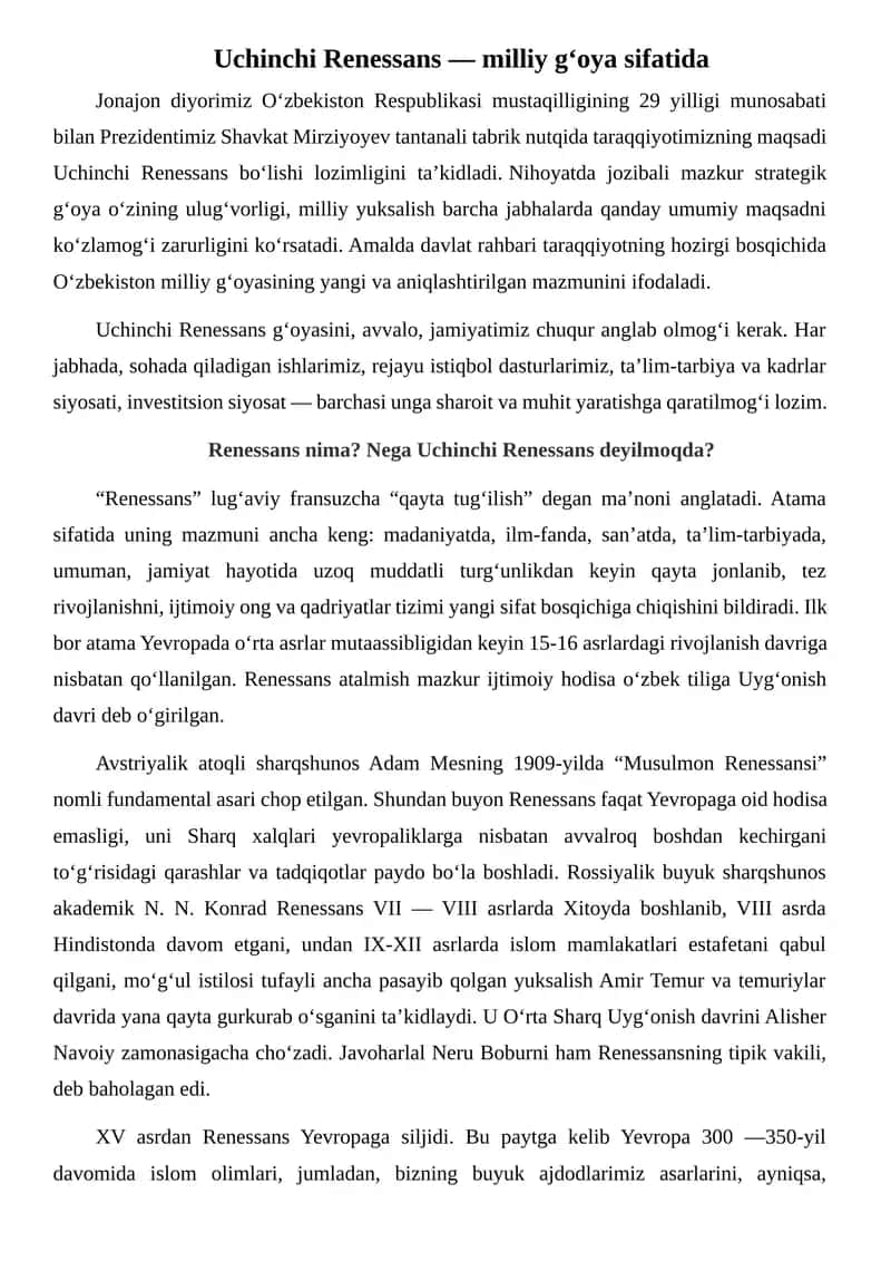 Uchinchi Renessans 1