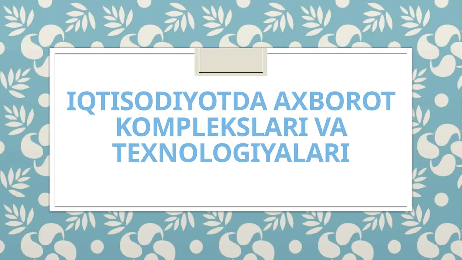 Elektron hukumatning elementlari va amaldagi loyihalari 1