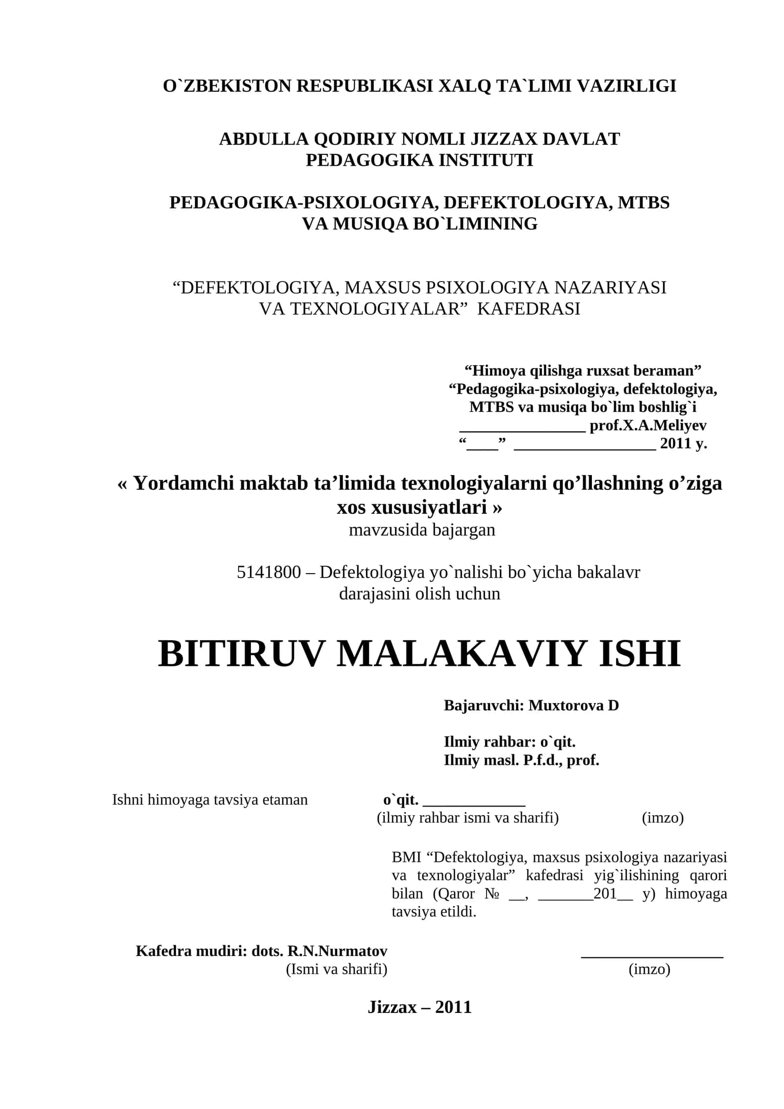 BITIRUV MALAKAVIY ISHI 1
