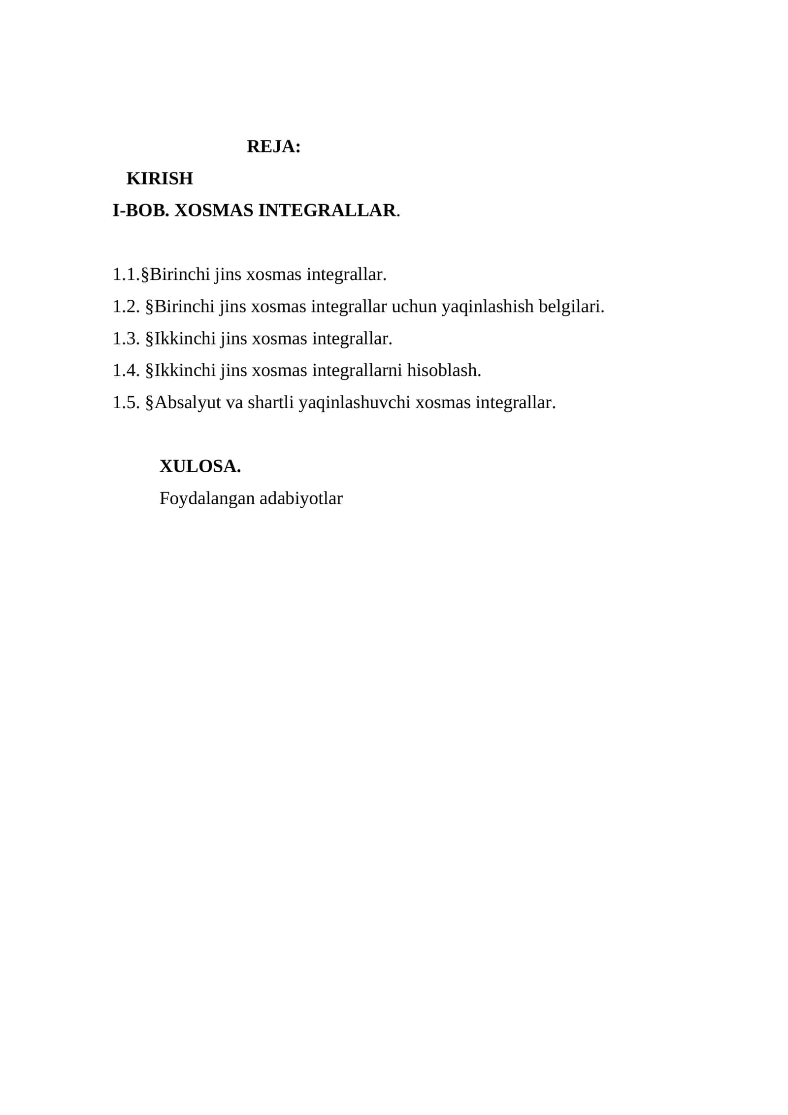 Xosmas integral 1