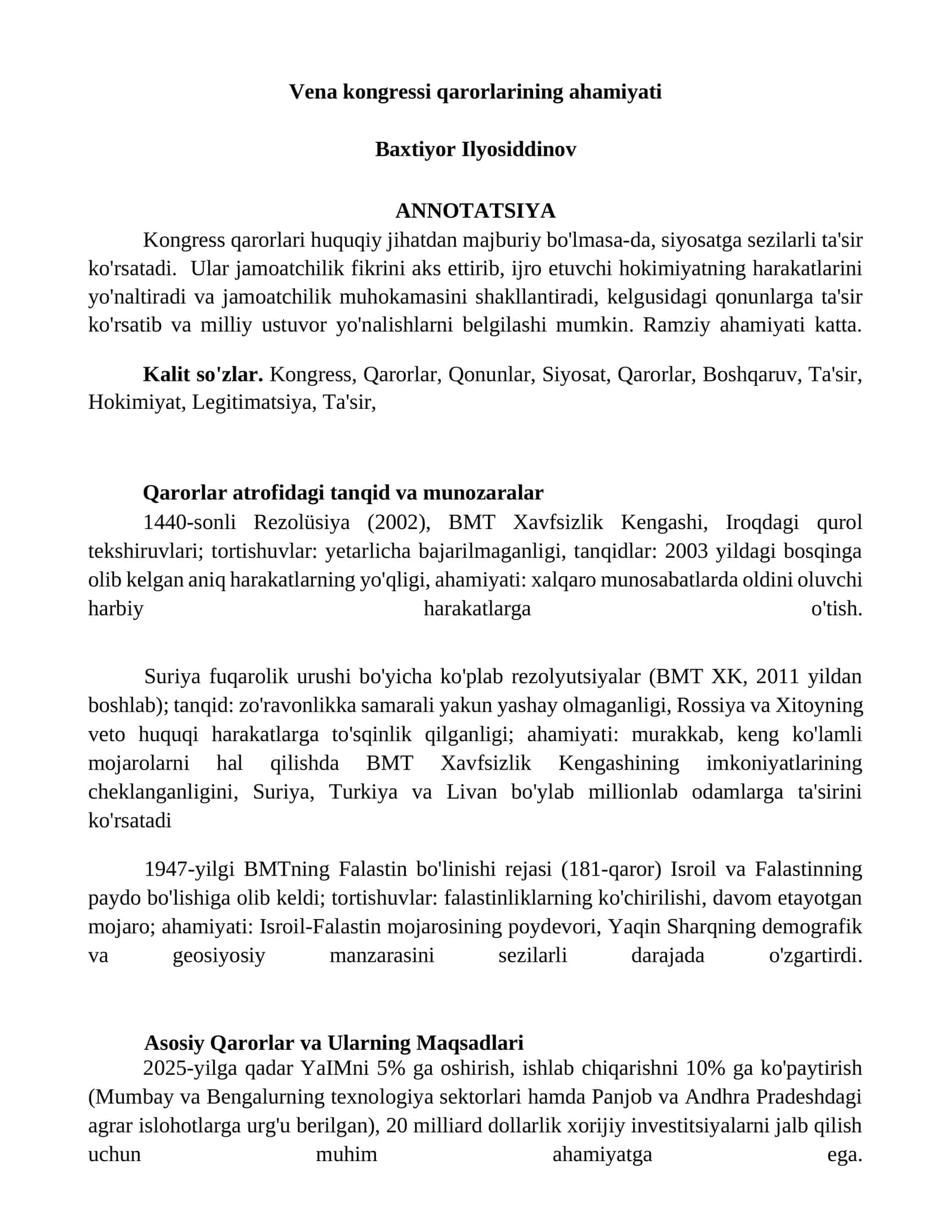 Vena kongressi qarorlarining ahamiyati 1