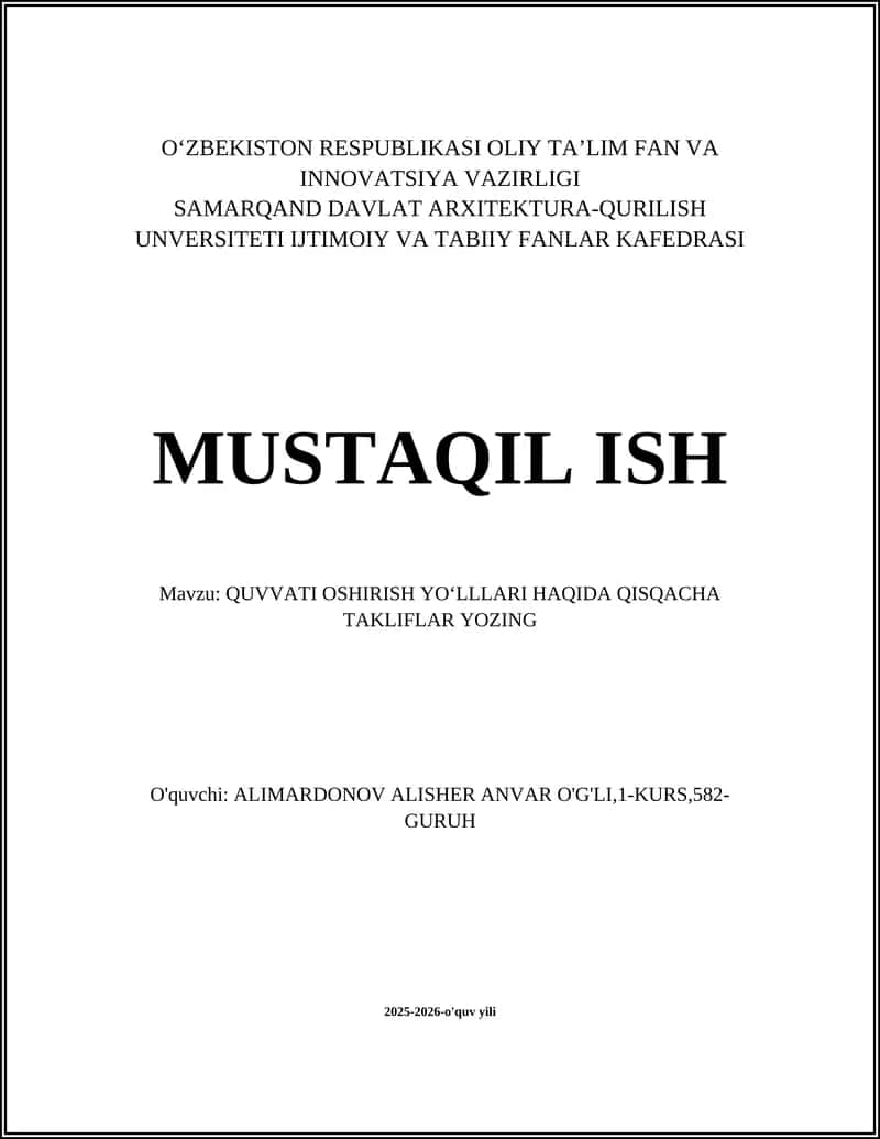 Muntazam kuch mashqlari (qarshilik treningi) 1