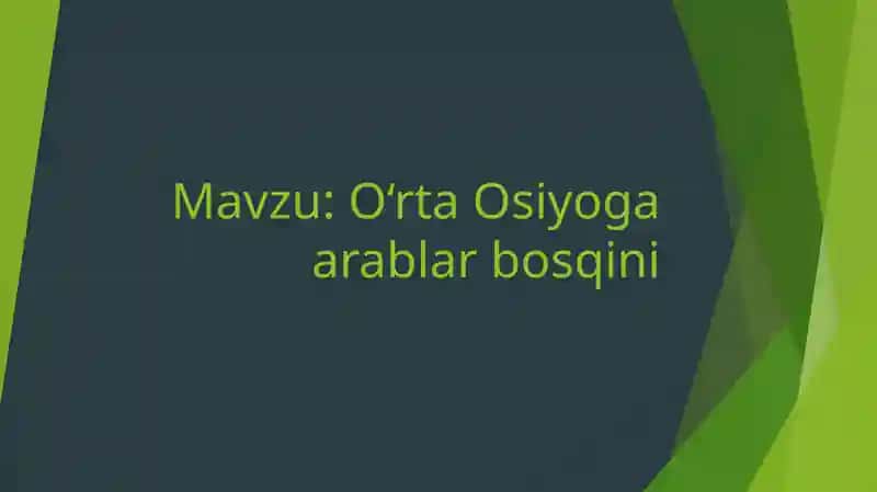 Markaziy Osiyoga arablar bosqini