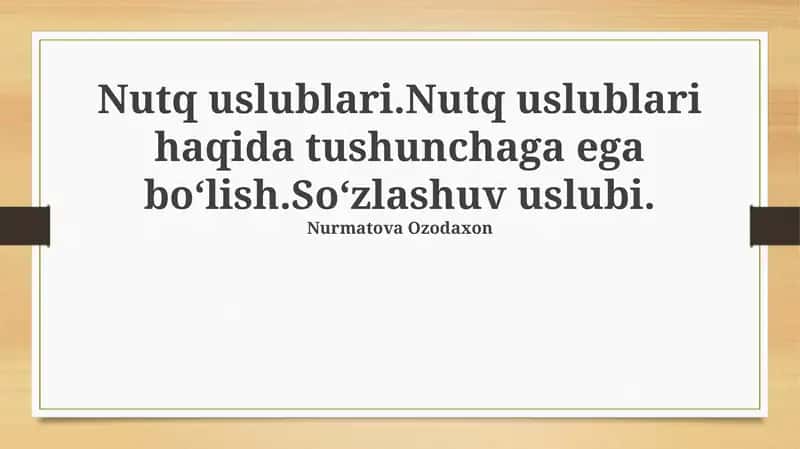 Nutq Uslublari 1
