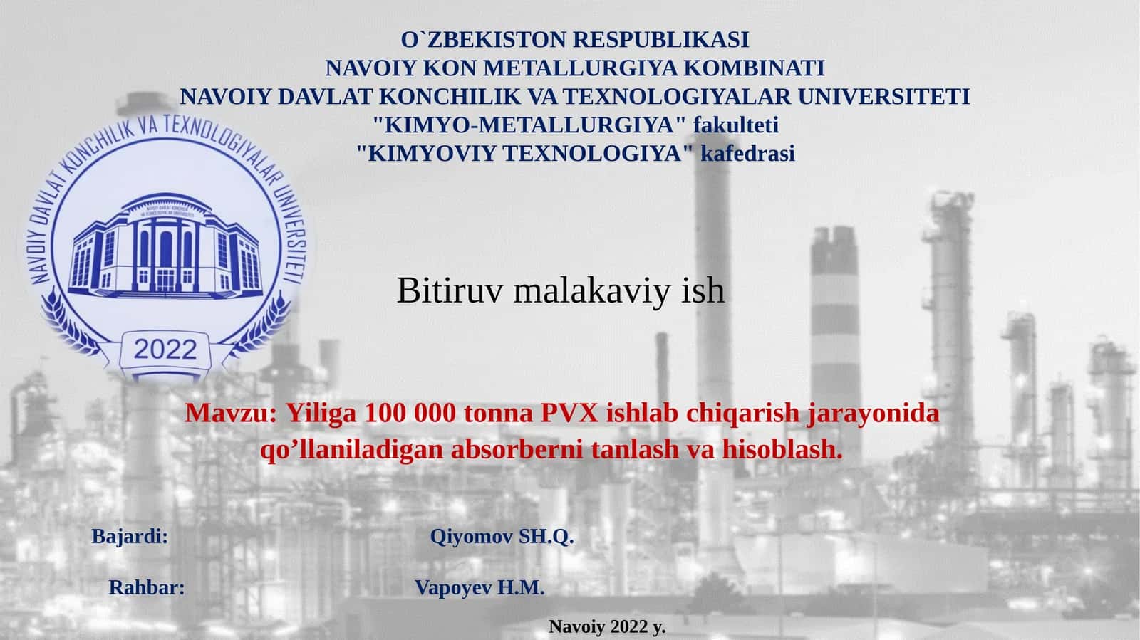 Yiliga100 000 tonna PVX ishlabchiqarish 1