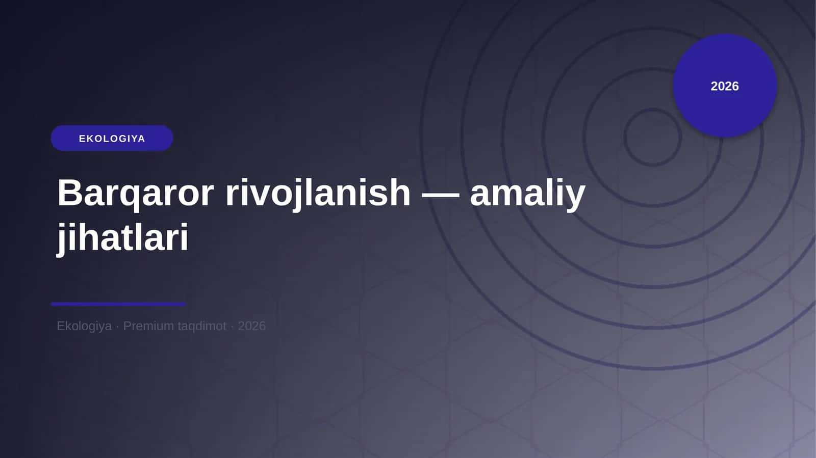 Barqaror rivojlanish — amaliy jihatlari 1