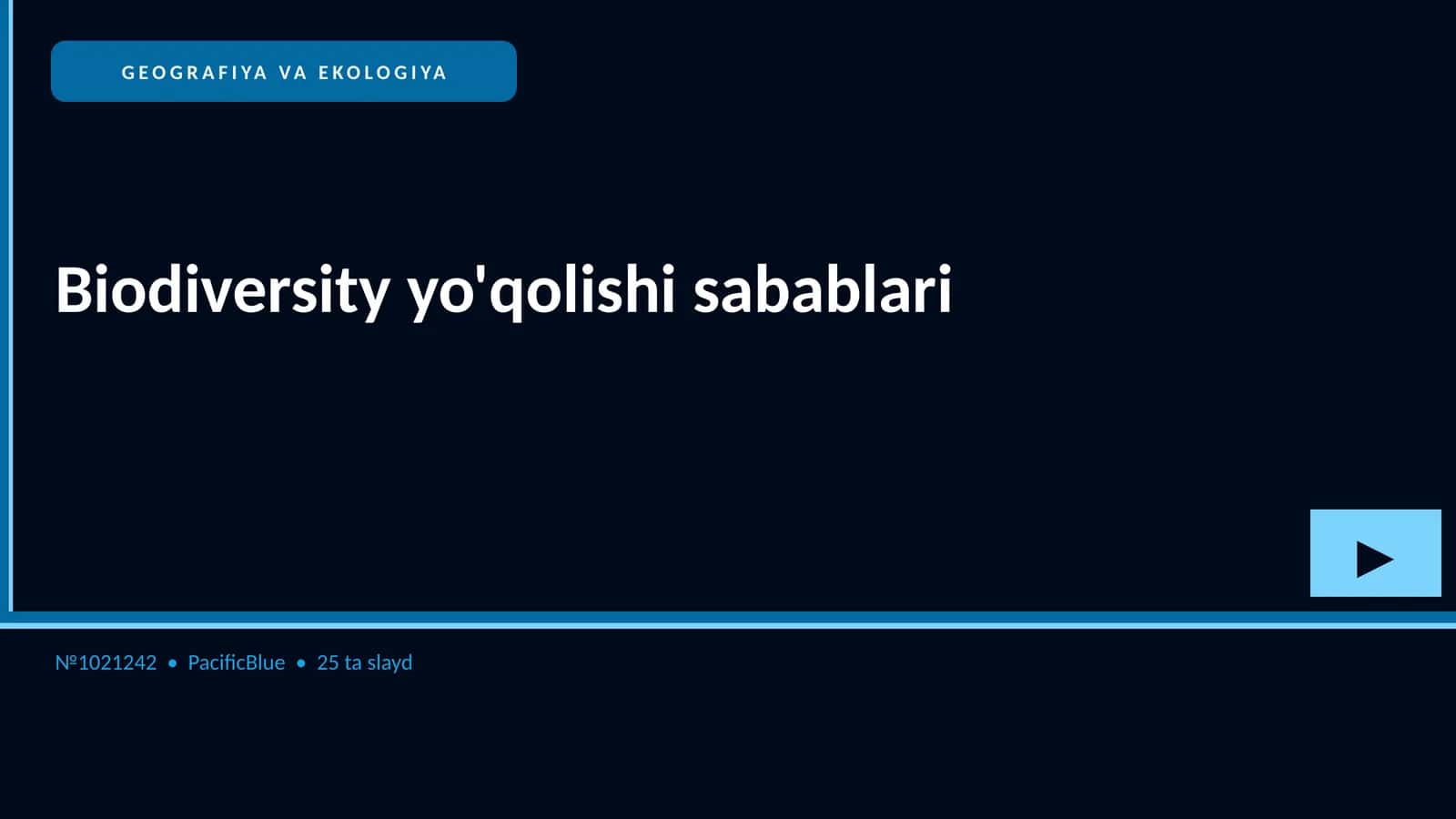 Biodiversity yo'qolishi sabablari 1