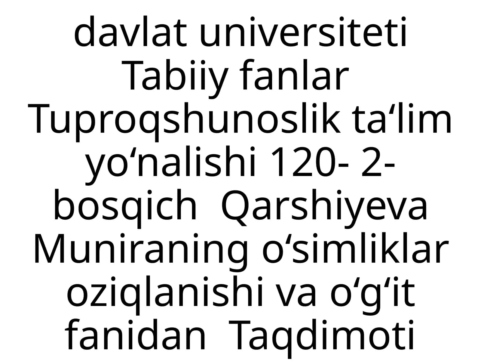 Tuproqshunoslik ta'limi 1