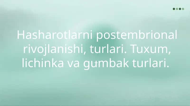 Postembrional rivojlanish 1