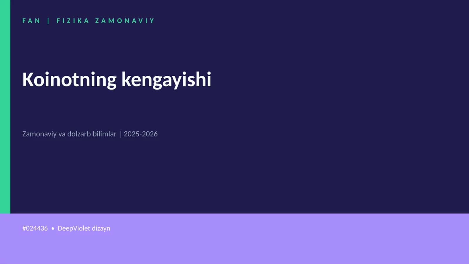 Koinotning kengayishi 1