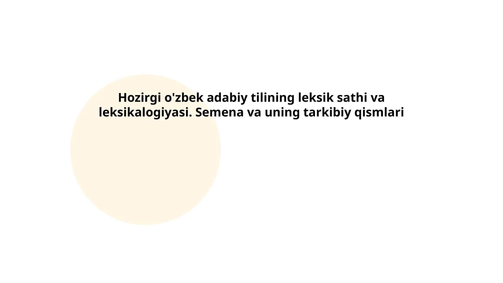 Leksik sathi va leksikalogiyasi 1