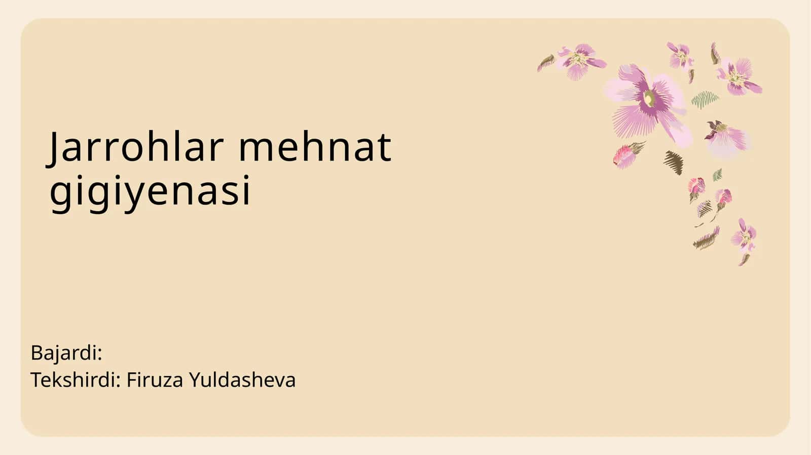 Jarrohlar mehnat gigiyenasi 1