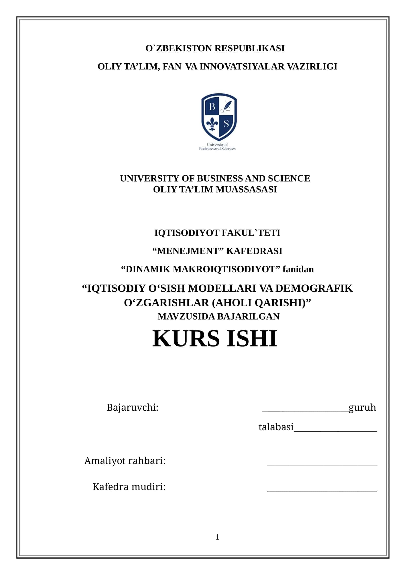 DINAMIK MAKROIQTISODIYOT 1