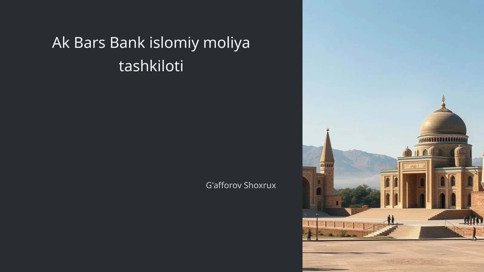 Ak Bars Bank islomiy moliya tashkiloti 1