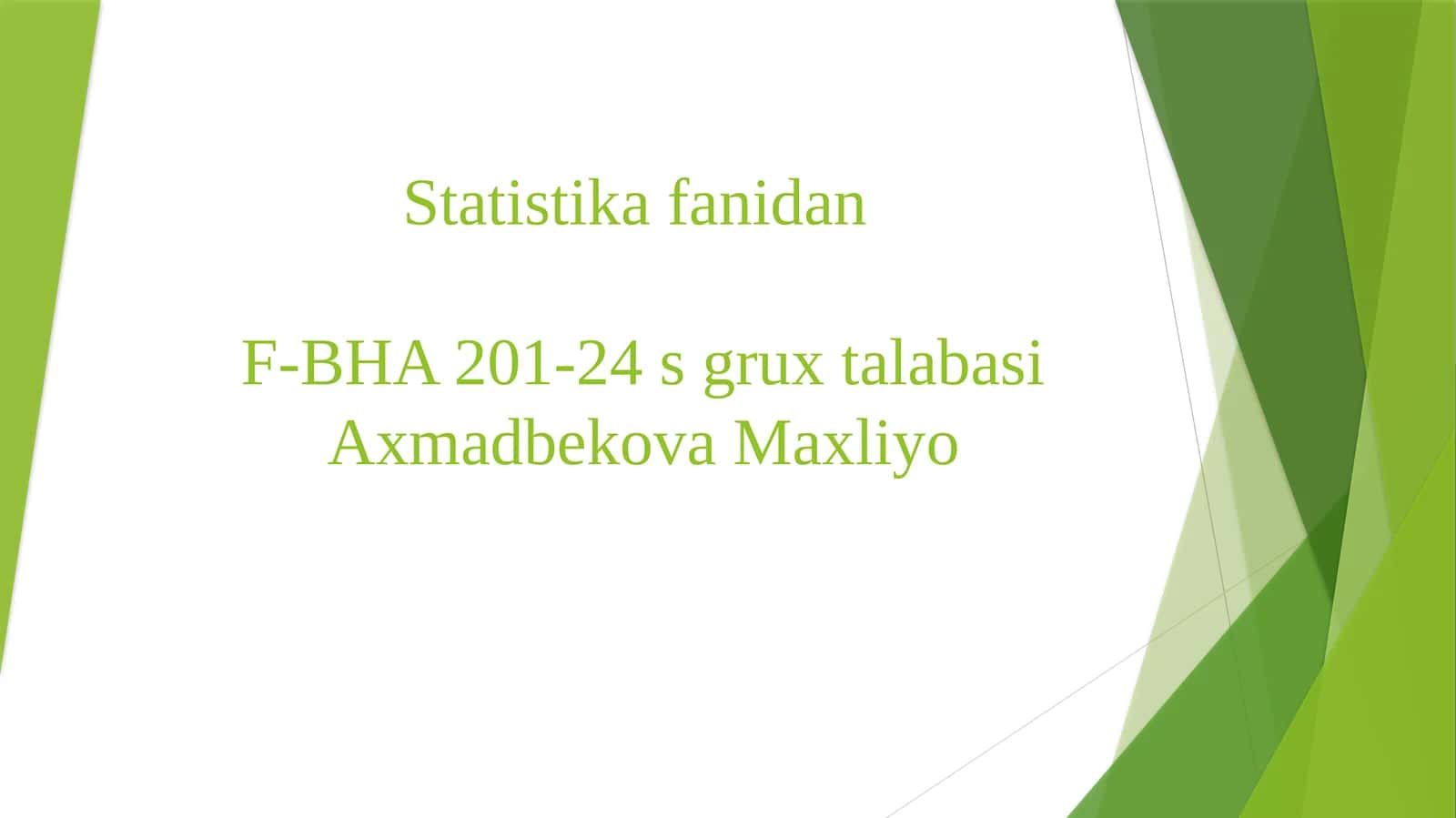 Statistik ma’lumotlarni jadval va grafiklarda tasvirlash (Statistika fani) 1