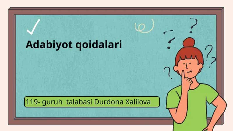 Adabiyot qoidalari 1