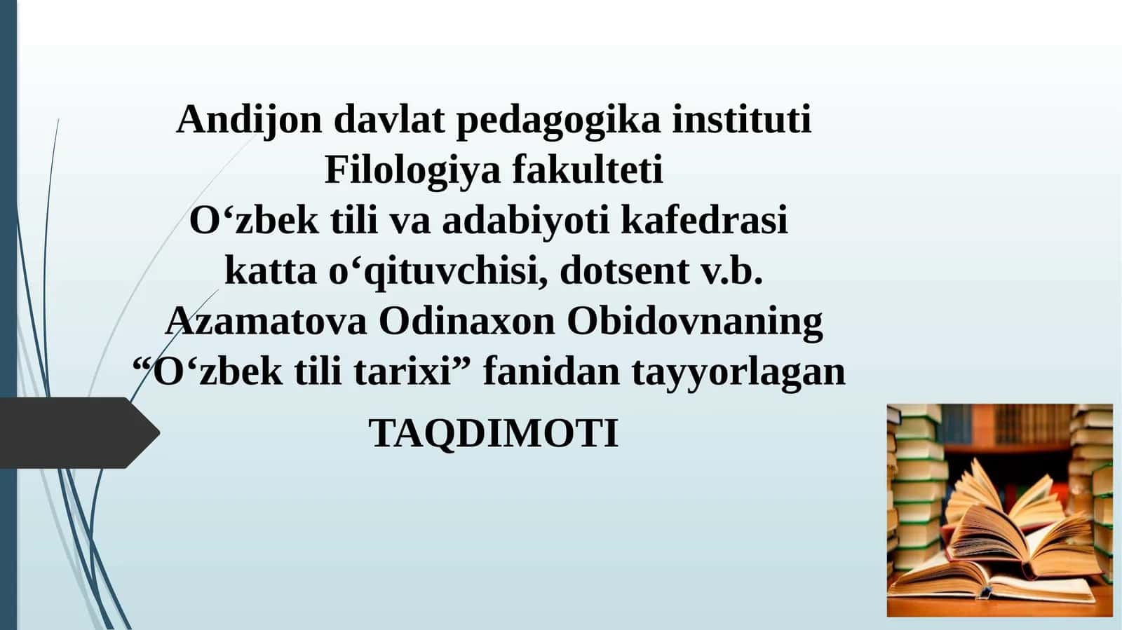 O‘zbek tili tarixi 1