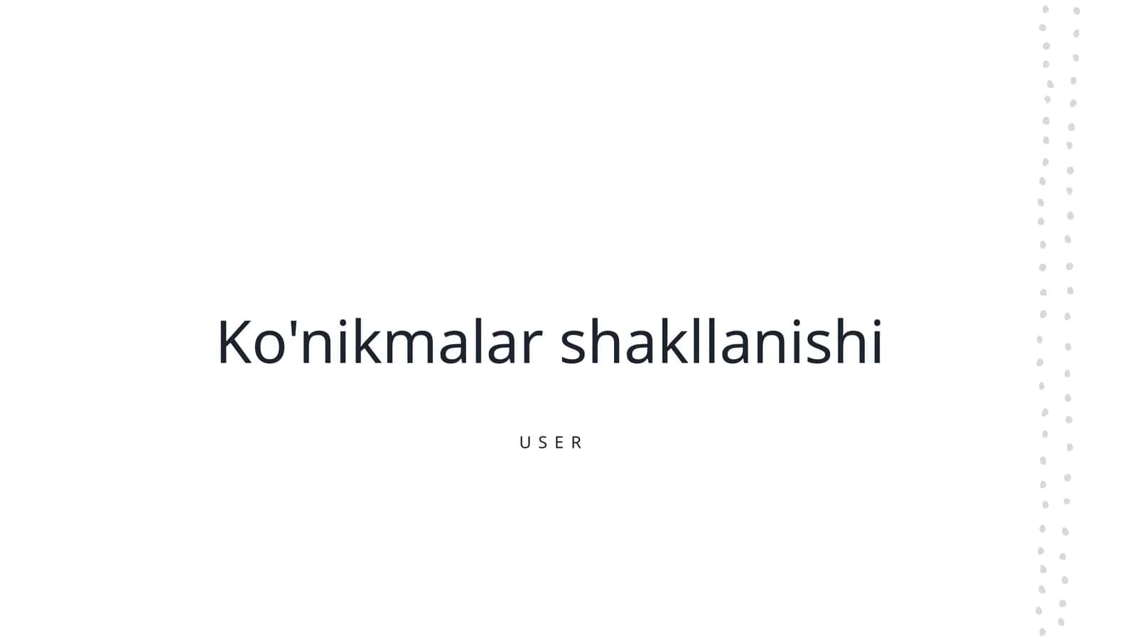 Ko'nikmalar shakllanishi 1