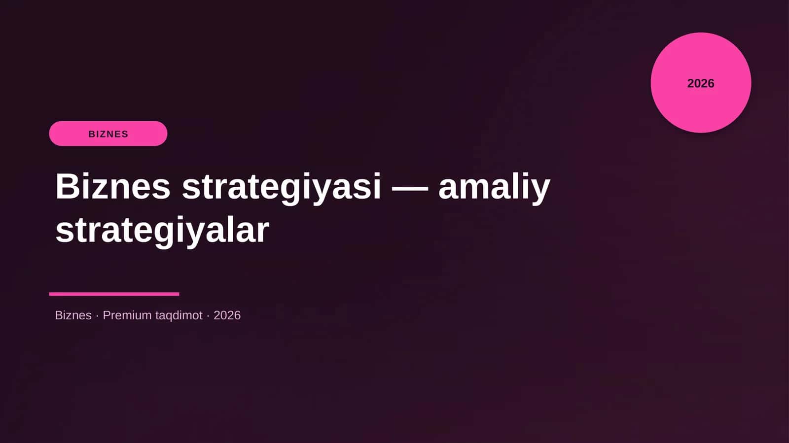 Biznes strategiyasi — amaliy strategiyalar 1
