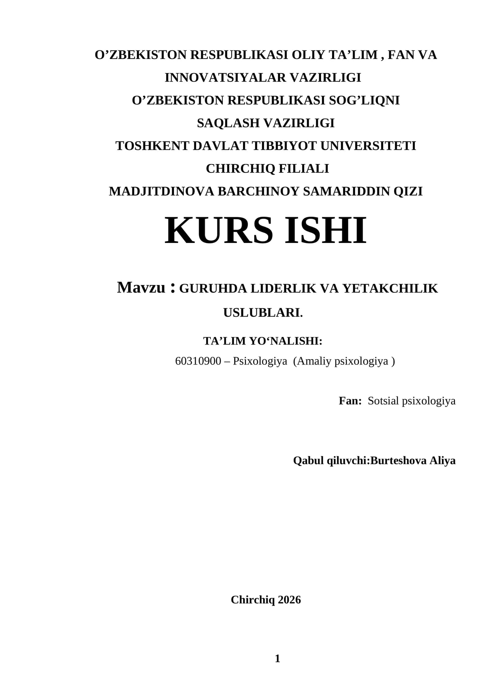 GURUHDA LIDERLIK VA YETAKCHILIK USLUBLARI 1