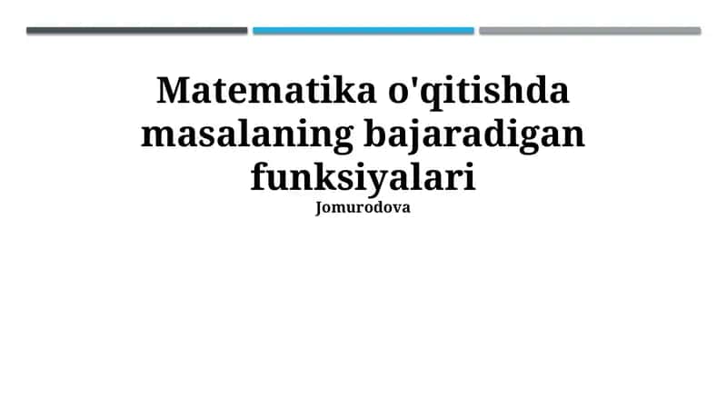 Masalaning bajaradigan funksiyalari 1