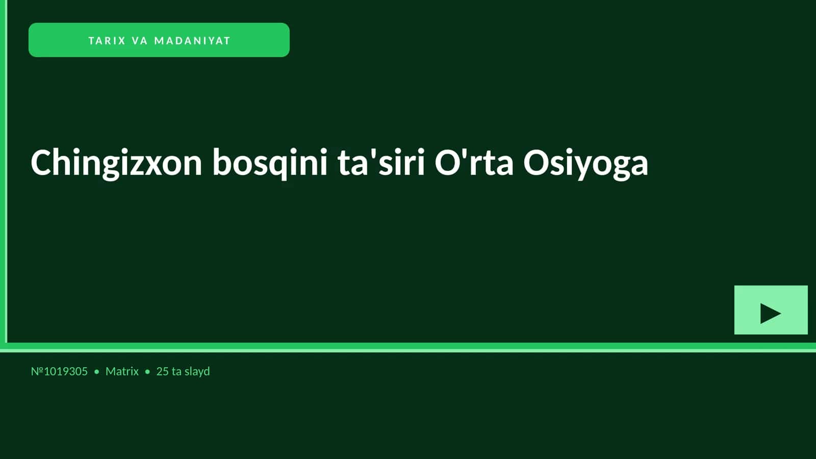 Chingizxon bosqini ta'siri O'rta Osiyoga 1