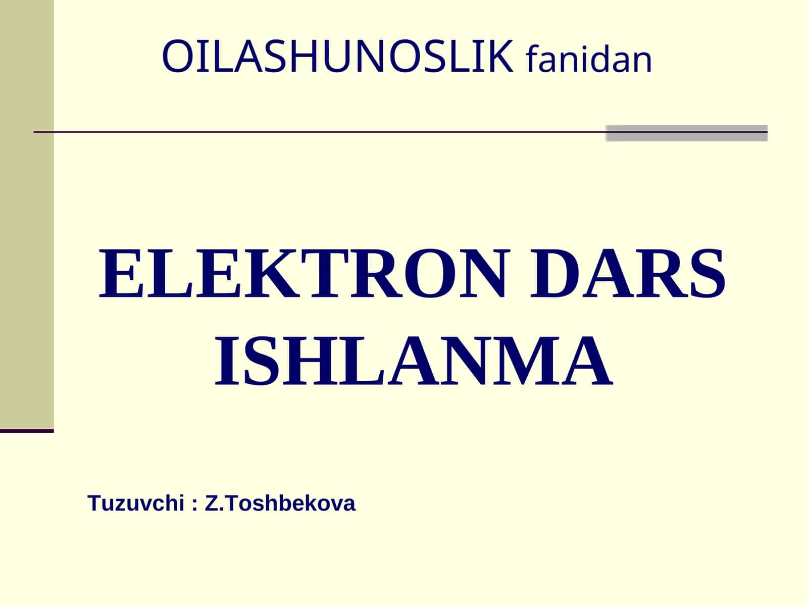 ELEKTRON DARSISHLANMA 1