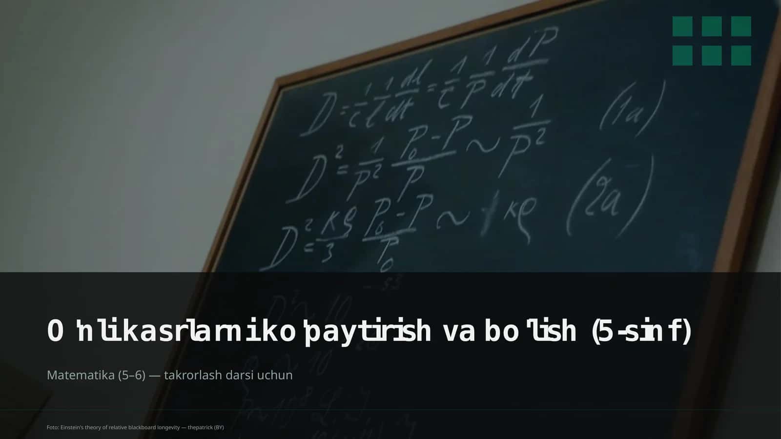 O'nli kasrlarni ko'paytirish va bo'lish (5-sinf) 1