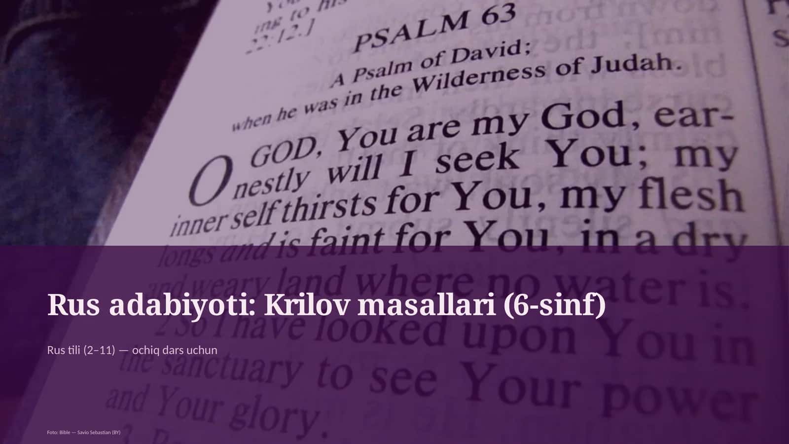 Rus adabiyoti: Krilov masallari (6-sinf) 1