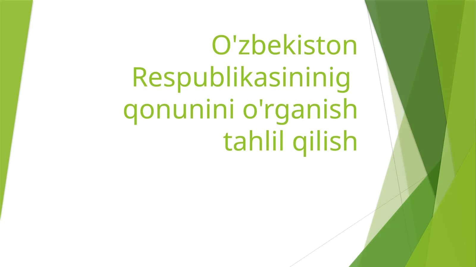 O'zbekiston Respublikasininig qonunini o'rganish tahlil qilish 1