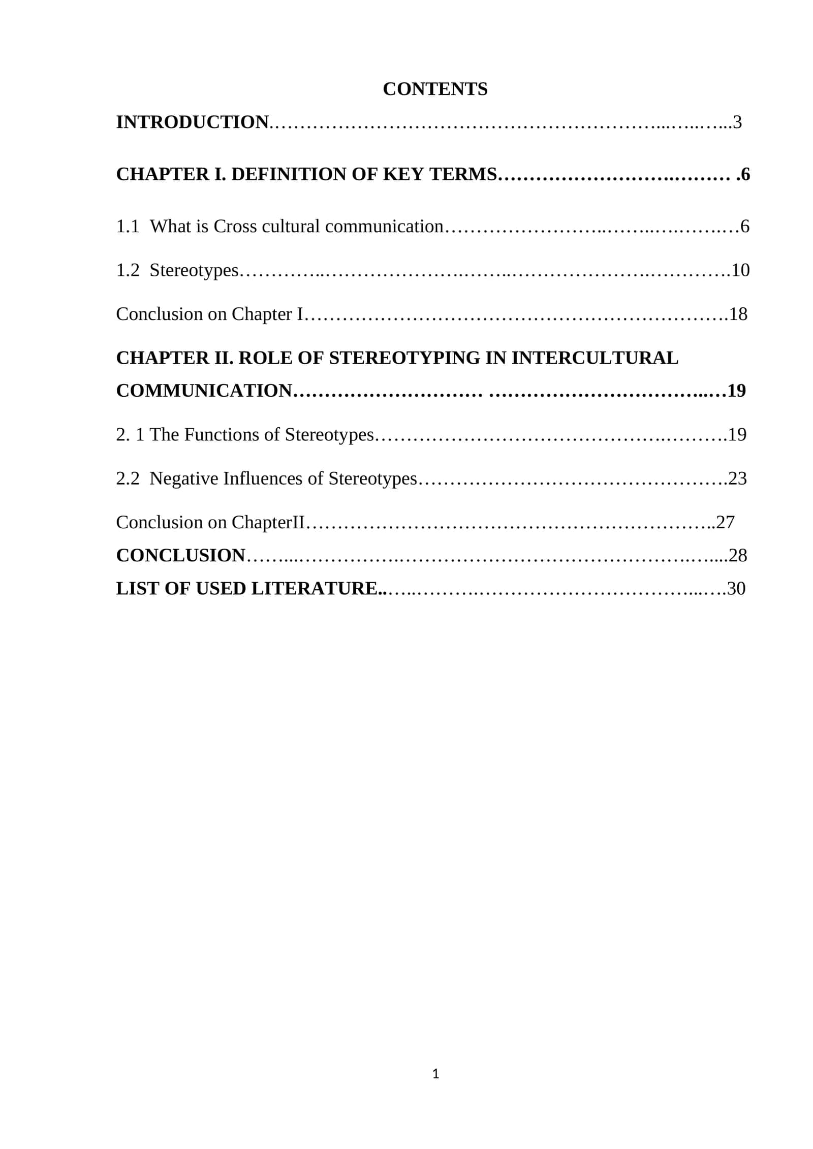 Cross Cultural Communication and Stereotypes 1