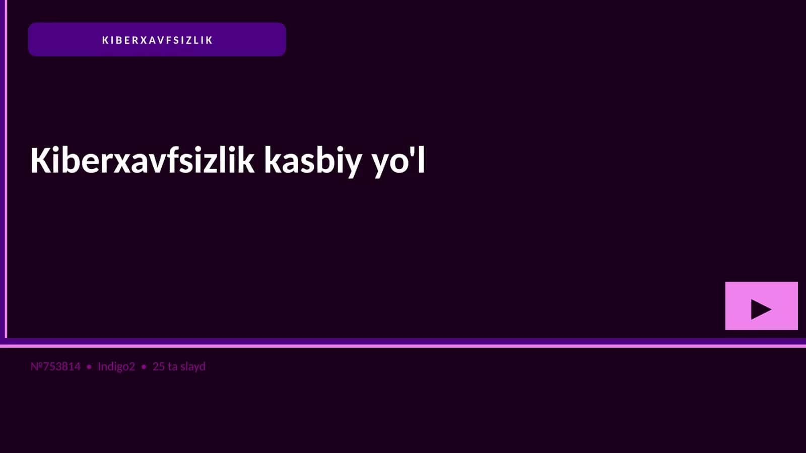 Kiberxavfsizlik kasbiy yo'l 1