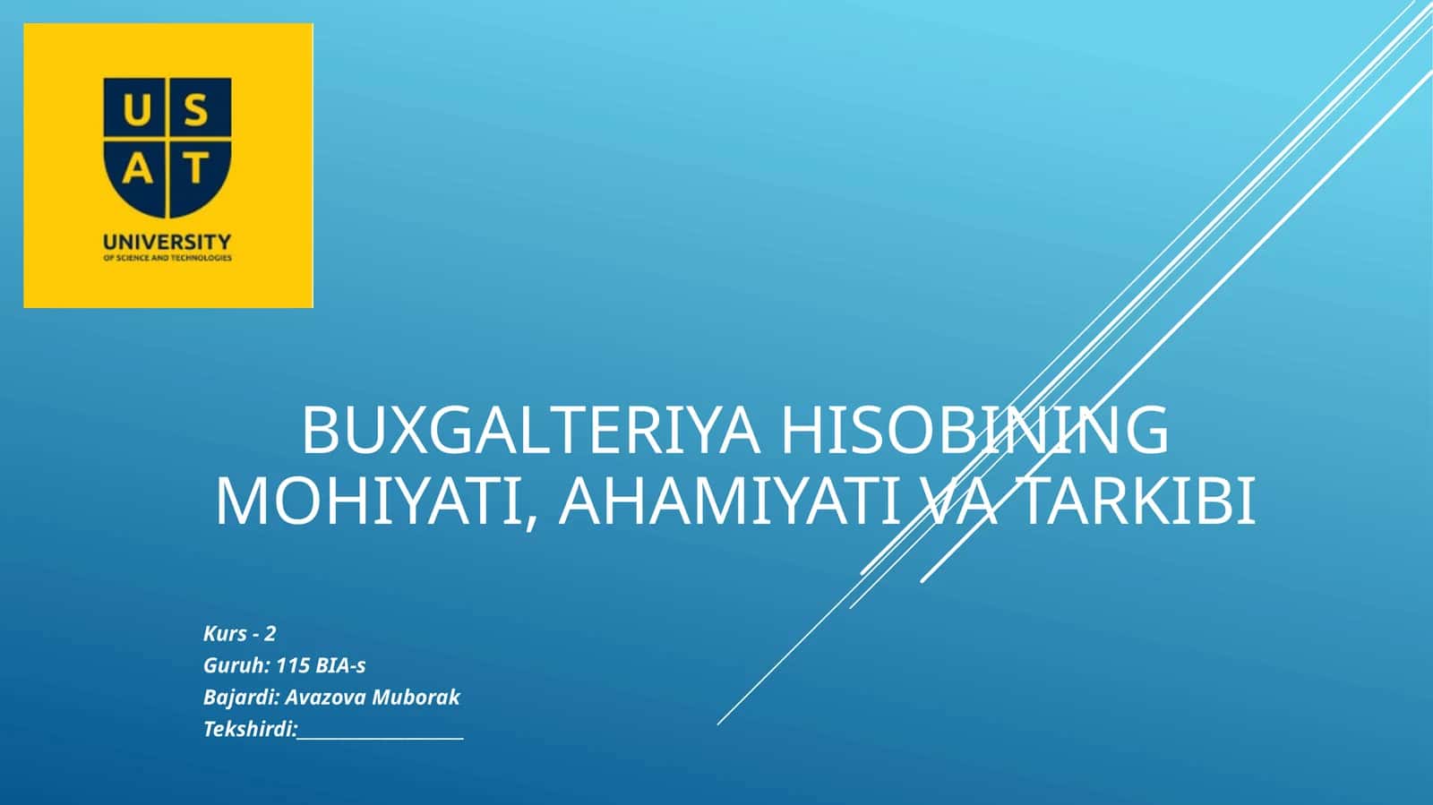 Buxgalteriya hisobining mohiyati, ahamiyati va tarkibi 1