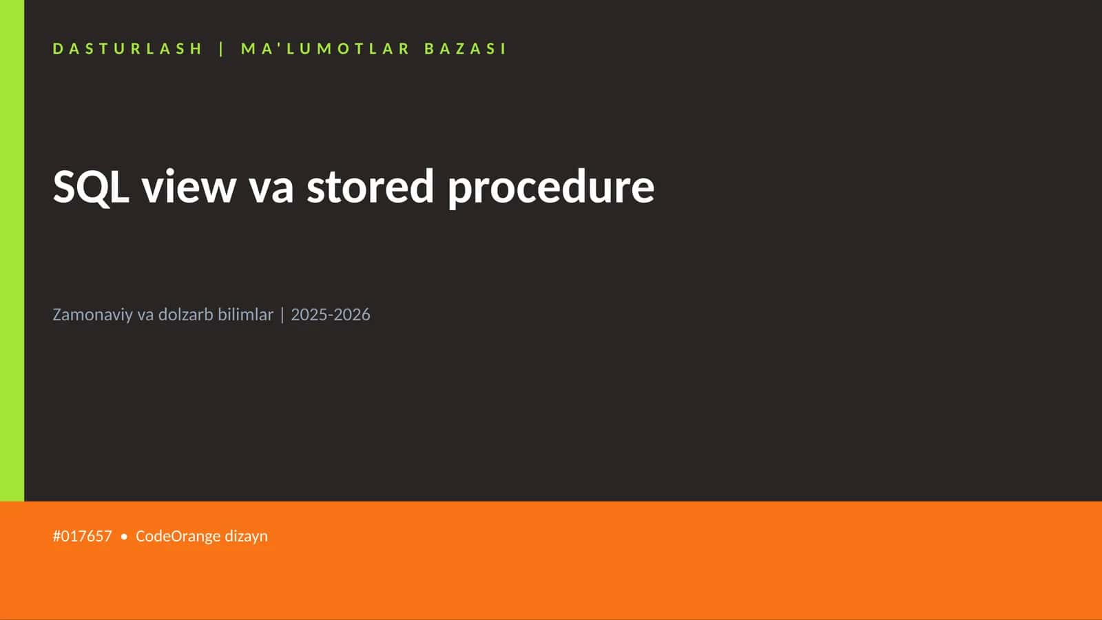 SQL view va stored procedure 1