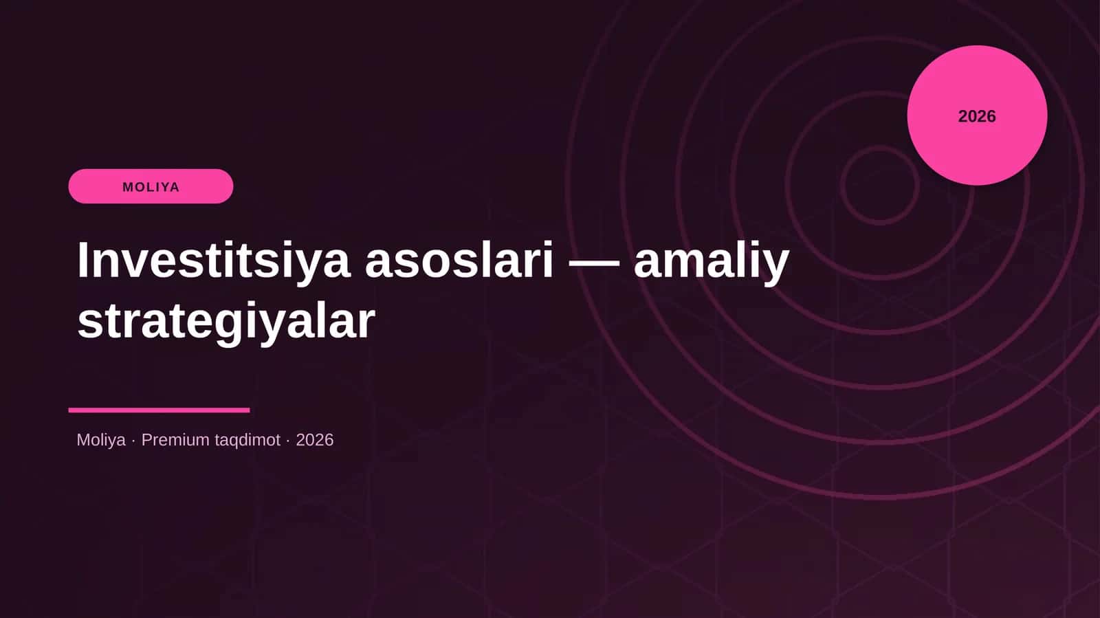 Investitsiya asoslari — amaliy strategiyalar 1