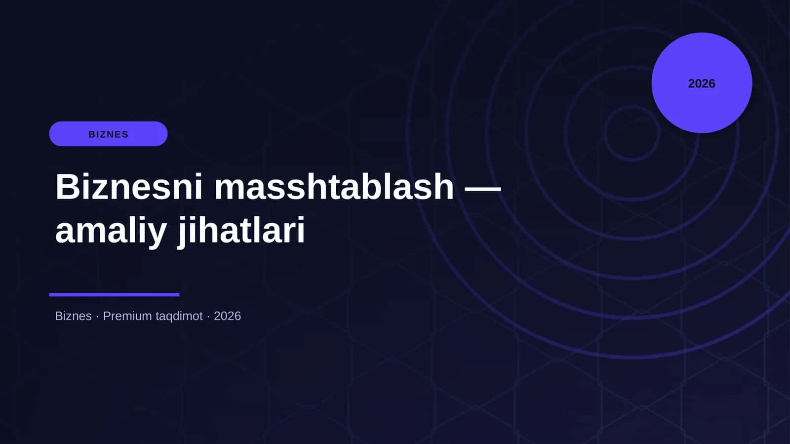 Biznesni masshtablash — amaliy jihatlari 1