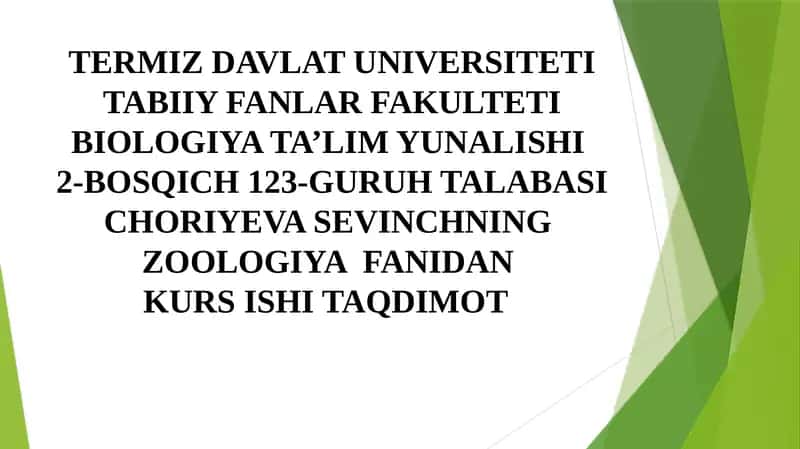 Zoologiya fanidan kurs ishi 1