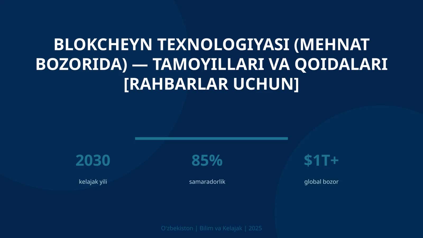 Blokcheȝn Texnologiyasi (Mehnat Bozorida) - Tamoyillari va Qoidalari [Rahbarlar Uchun] 1
