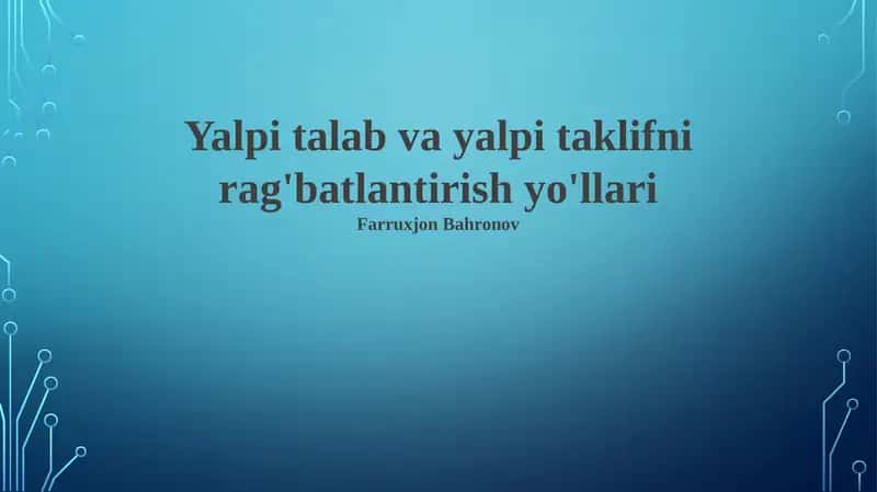 Investitsiyalarni himoya qilish va jalb qilish 1