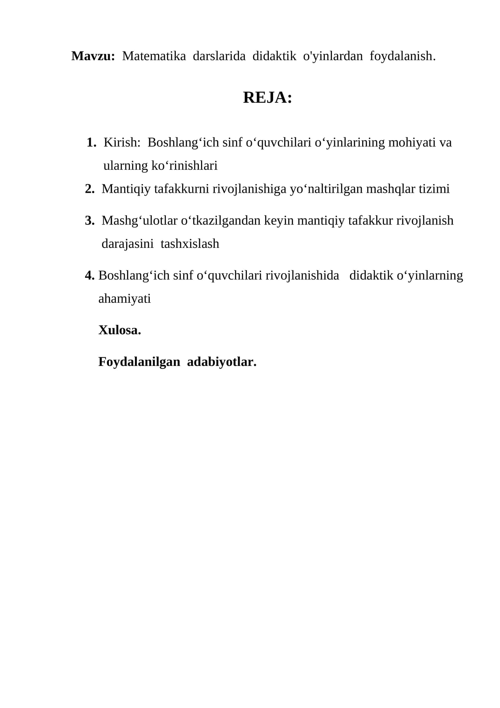 Matematika darslarida didaktik o'yinlardan foydalanish 1