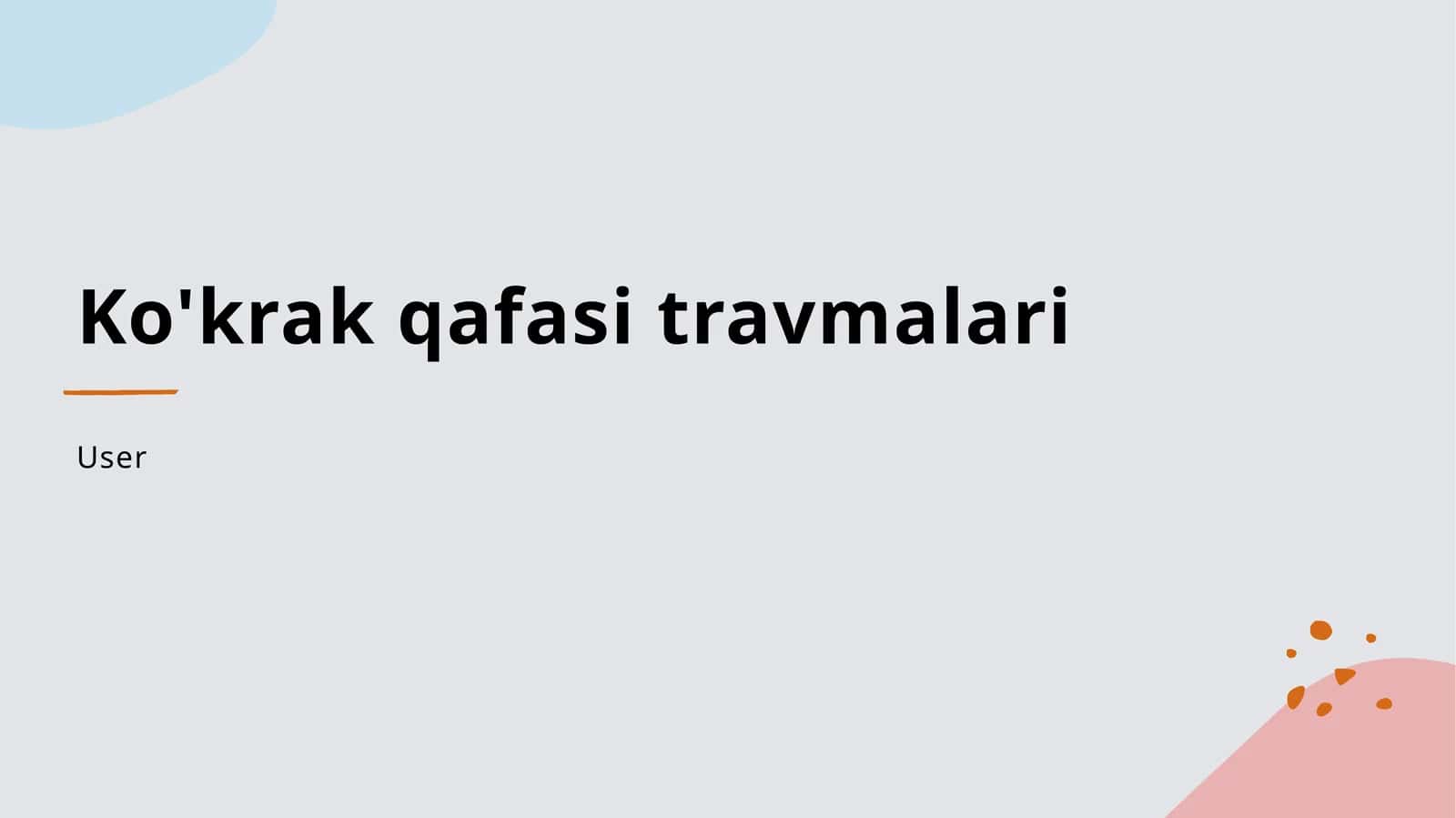 Ko'krak qafasi travmalari 1