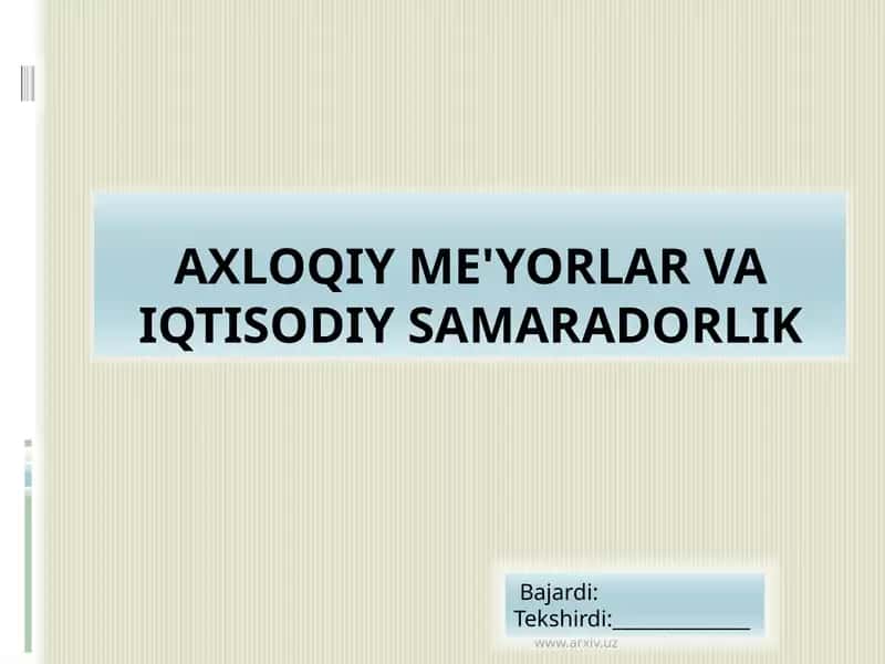 Axloqshunoslik 1