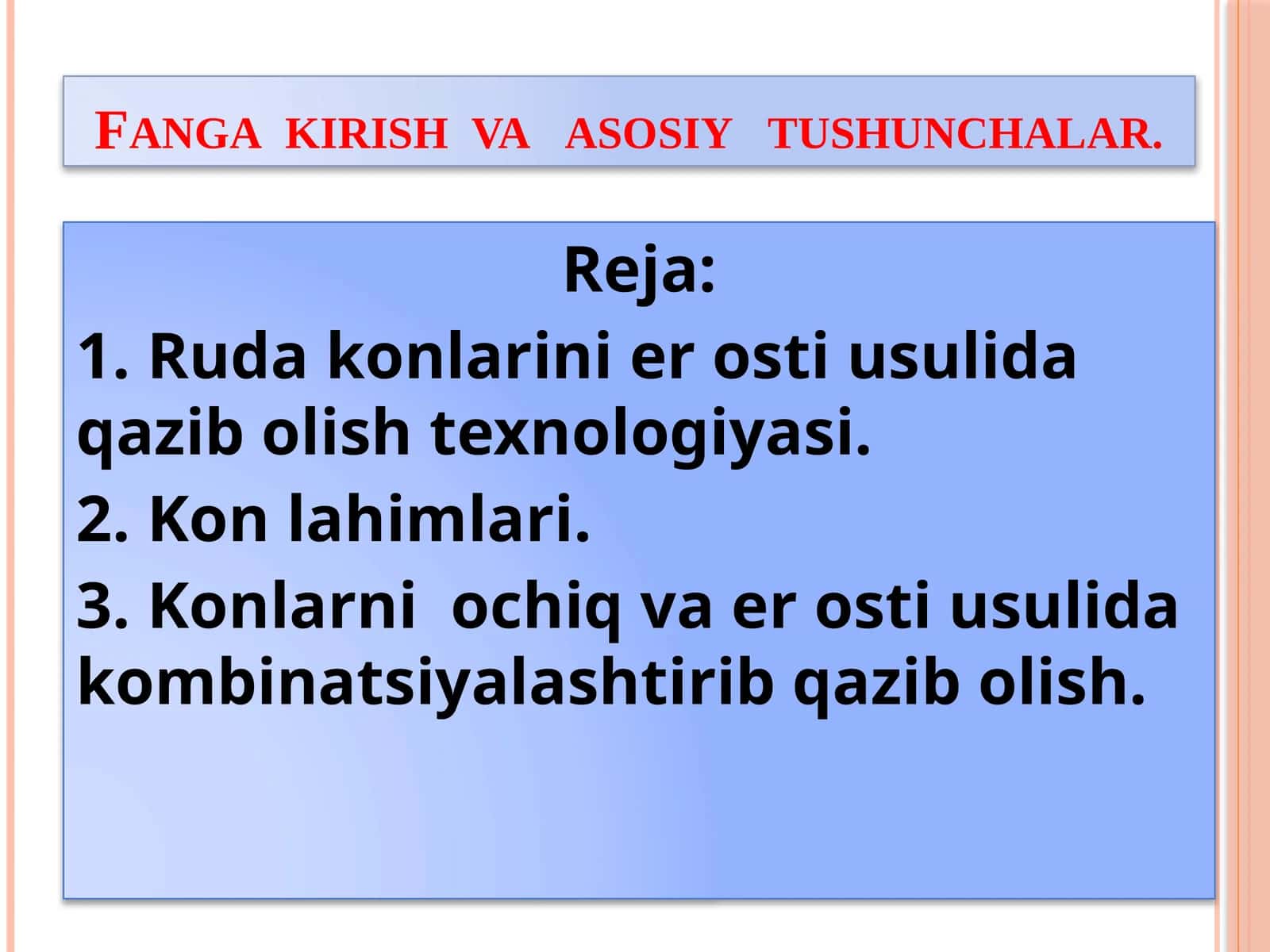 Ruda konlarini er osti usulida qazib olishtexnologiyasi 1