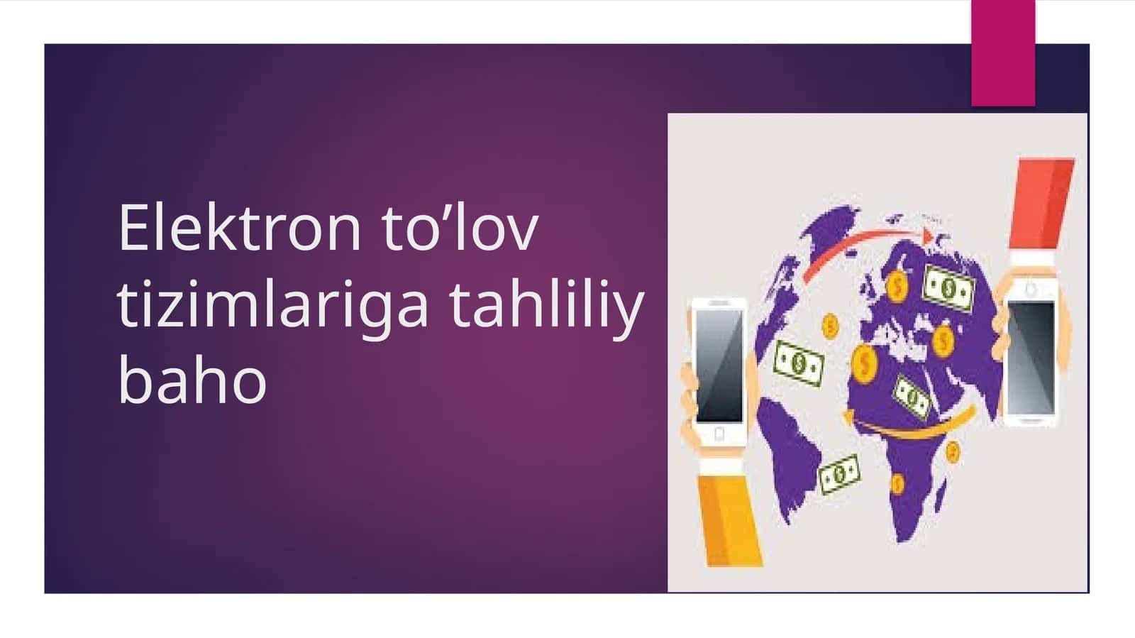 Elektron to'lov tizimlariga tahliliy baho 1