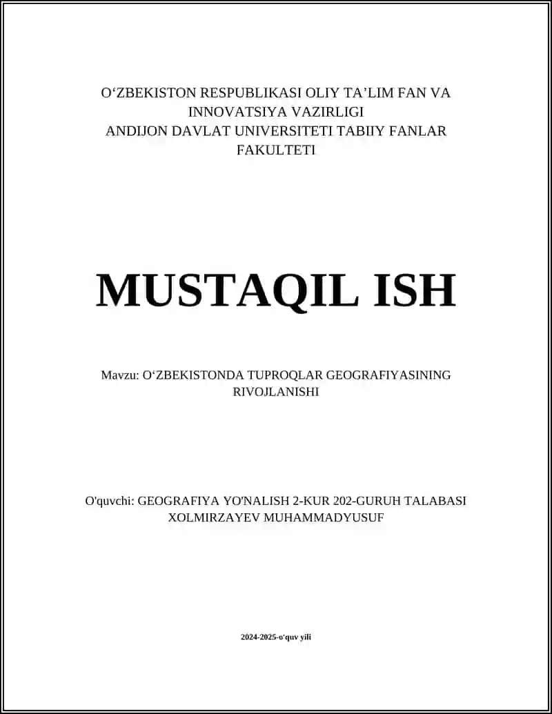 Oʻzbekistonda tuproq turlarining tasnifi